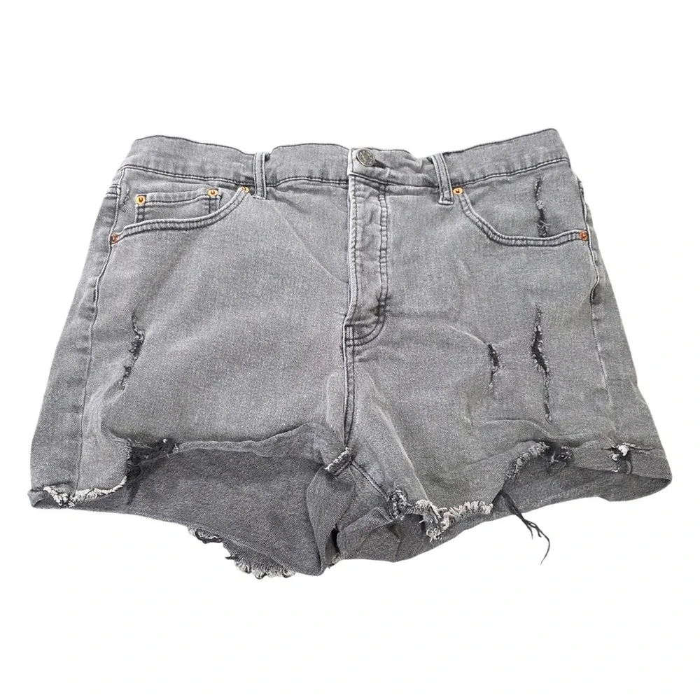 Jessica Simpson Infinite High Waist Distressed‎ Shorts Women's Size 16W Gray